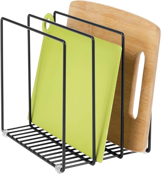 mDesign Steel Storage Tray Organizer Rack - Image 5