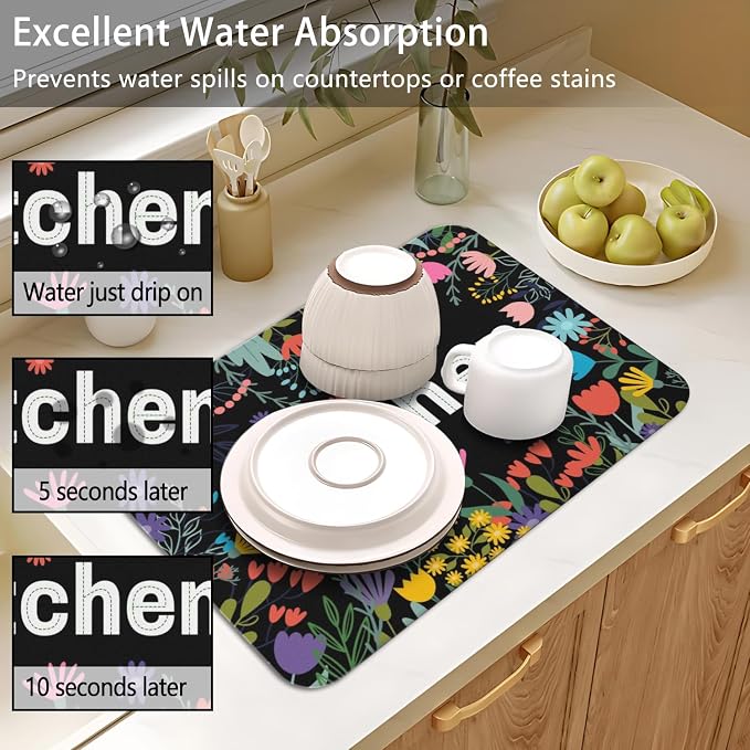 Dish Drying Mat for Kitchen Counter 2 Pack - Image 4