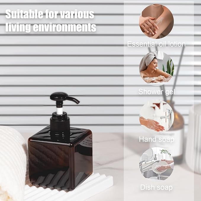Pump Bottle, Refillable Plastic Empty Lotion Soap Dispenser Liquid Container - Image 2