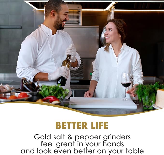 vzaahu Golden Salt and Pepper Grinders - Image 3