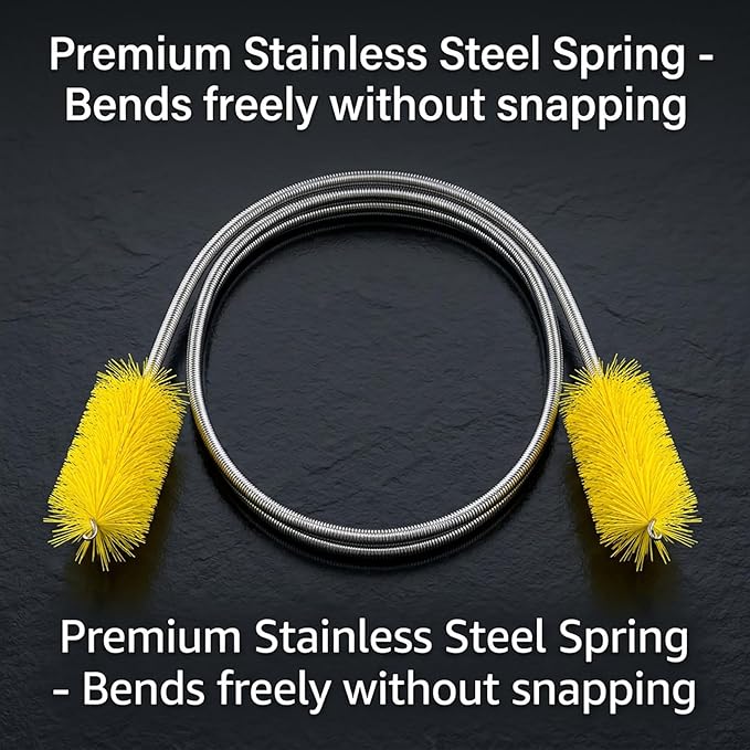 67" Flexible Drain Brush Set, Double Ended Long Hose Pipe Cleaner - Image 6