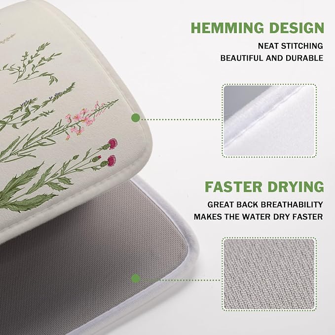Kawani Sage Flower Herbs Dish Drying Mat - Image 4