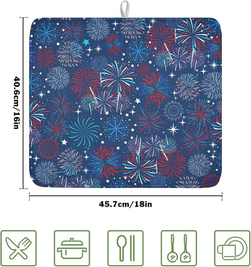 4th of July Patriotic Dish Drying Mat - Image 2