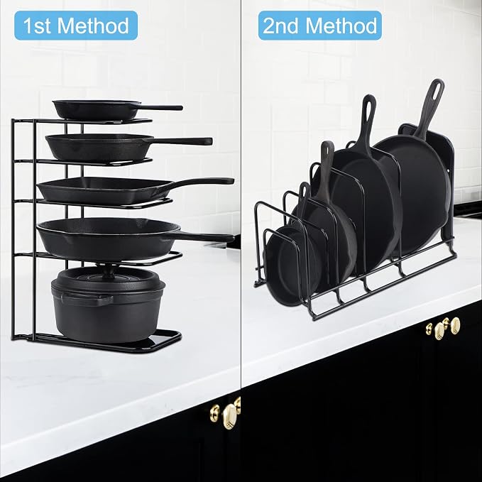 Toplife 2 Pack Heavy Duty Pan Organizer, 5 Tier Pot and Pan Organizer Rack - Image 7