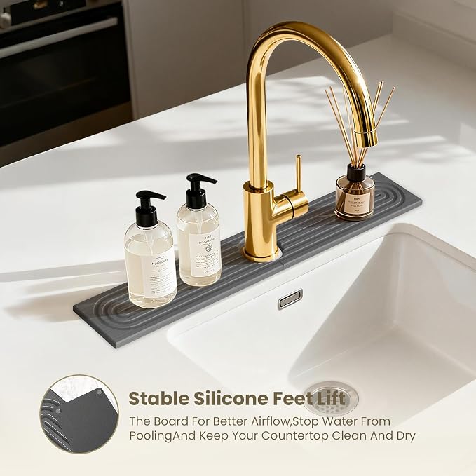 Faucet Mat for Kitchen Sink -Diatomite Stone Drying Mat for Kitchen Counter & - Image 6