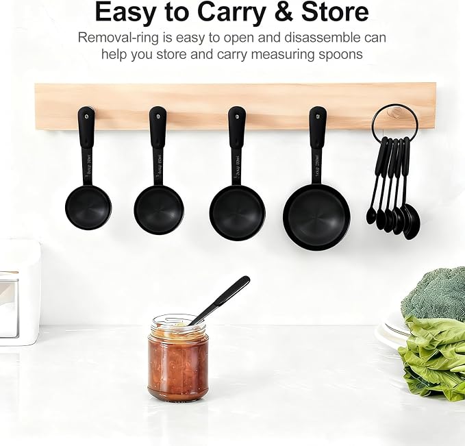 Bopei Measuring Cups and Spoons Set, Titanium-Plated Matte Black Stainless - Image 5