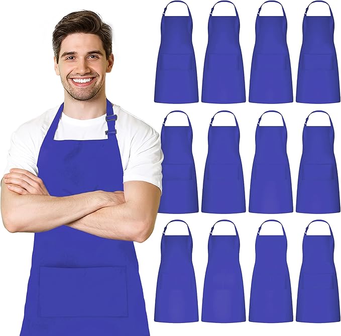 Adjustable Bib Apron 100% Polyester Kitchen Aprons Waterdrop Resistant Aprons by Avalon+Kitchen