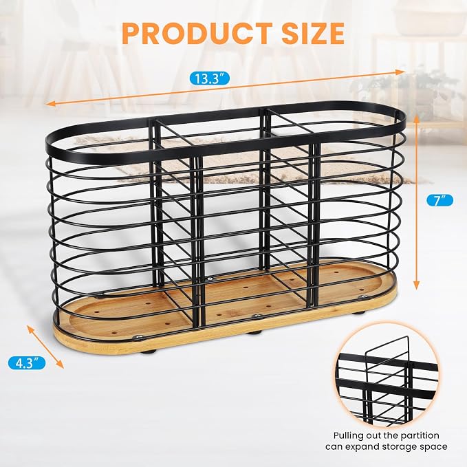 Utensil holder for Kitchen Counter- Large Utensils Holder For Farmhouse Cooking - Image 4