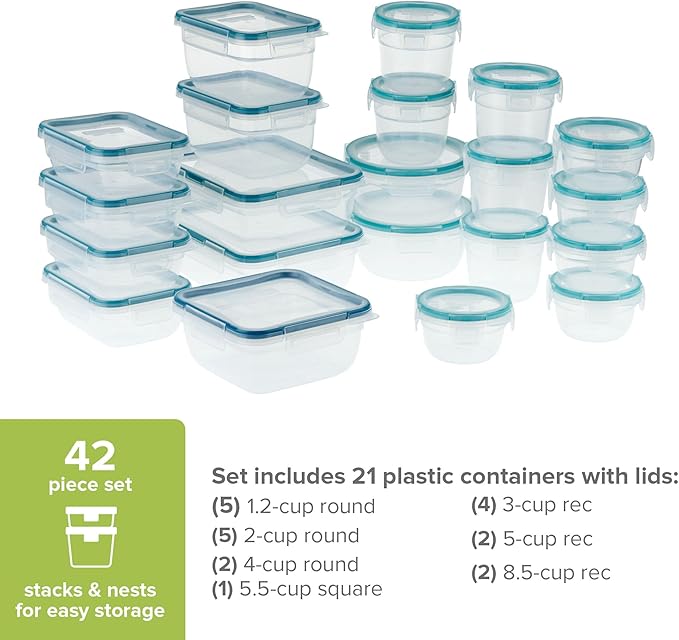 Snapware Plastic Total Solution Large Food Storage Containers Set, Meal Prep - Image 2
