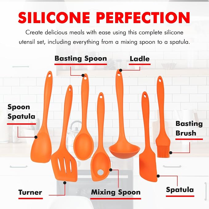 Chef Craft 7 Piece Silicone Kitchen Tool and Utensil Set - Image 4
