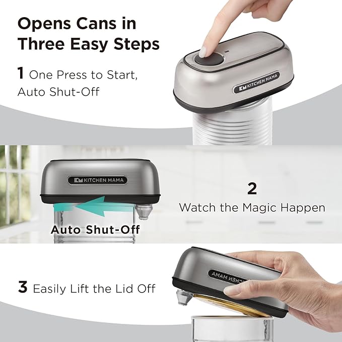 Kitchen Mama Orbit One Stainless Steel Rechargeable Electric Can Opener: - Image 3