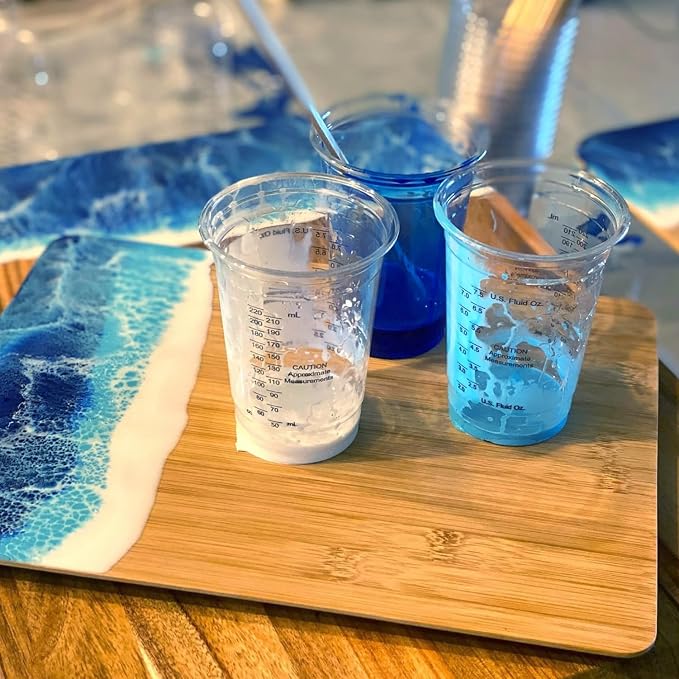 Clear Plastic Measuring Cups, 8oz Graduated Disposable and Reusable Mixing Cups - Image 9