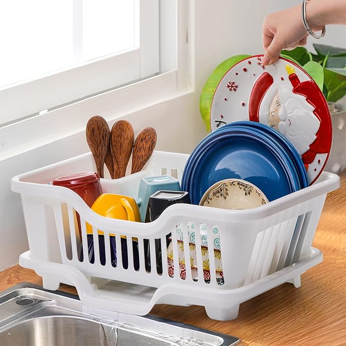 Noamus 2-Piece Plastic Dish Drying Rack, Heavy Duty Sink Set Dish Rack - Image 6