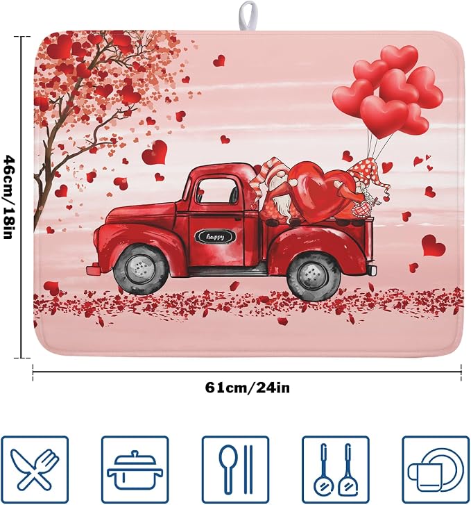 Valentine's Day Dish Drying Mats - Image 2