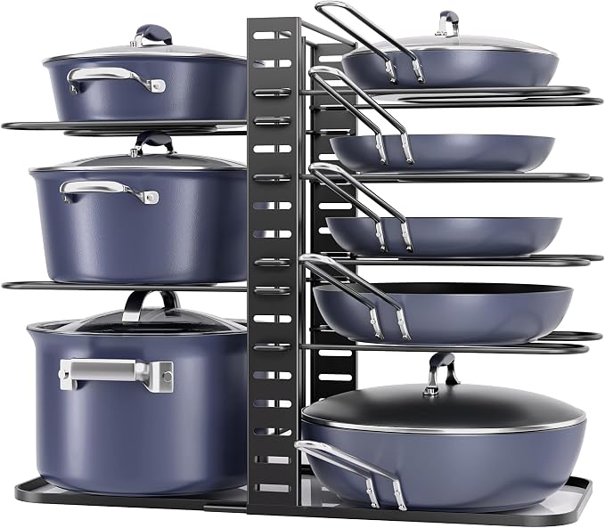 ORDORA Pots and Pans Organizer under Cabinet 14.55 Height, Adjustable 8-Tier by ORDORA