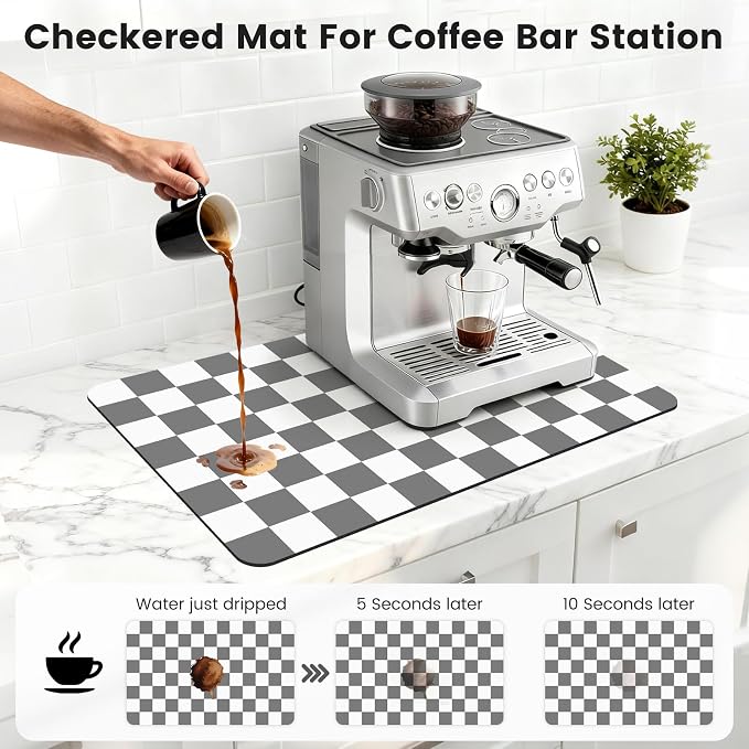12" x 20" Checkered Dish Drying Mat - Image 3