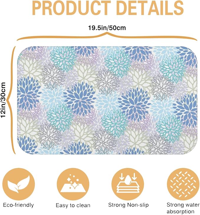 Kitchen Countertop Dish Drying Mat, Super Absorbent Coffee Bar Mat - Image 5