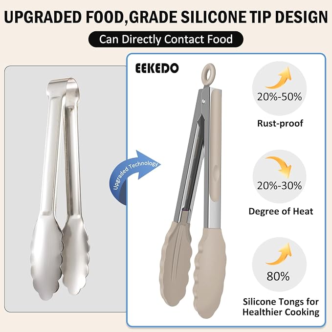 Kitchen Tongs, Stainless Steel Cooking Tongs - Image 3