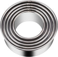 5 Pieces Biscuit Cookie Cutters Set, Stainless Steel Circle Round Cookie by KSPOWWIN