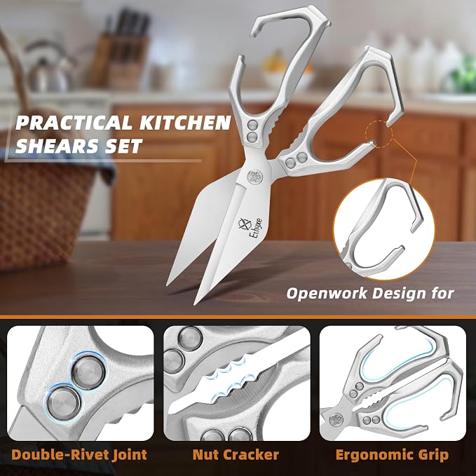 Kitchen Shears Set – Heavy Duty Japanese Stainless Steel Kitchen Scissors - Image 3