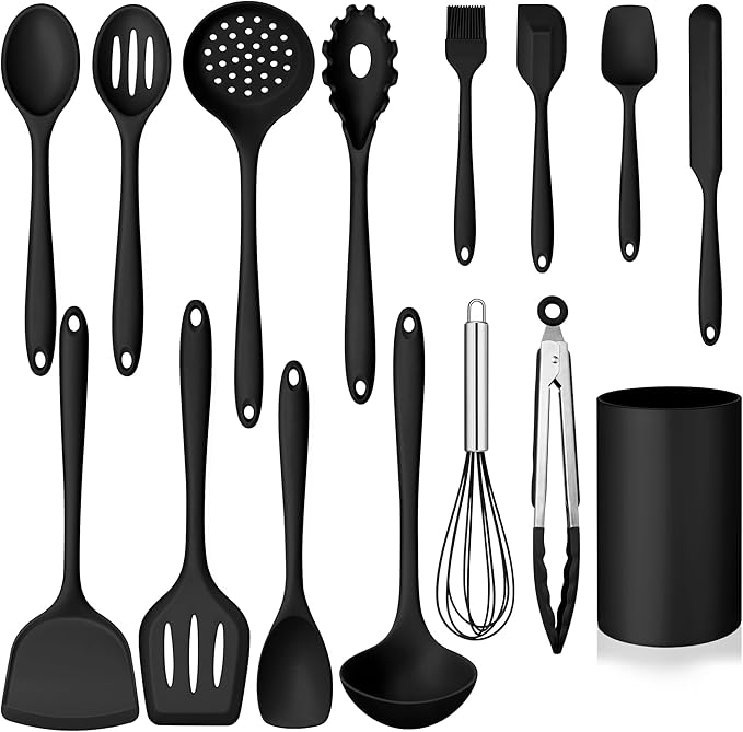 Silicone Cooking Utensil Set, Homikit 15pcs Kitchen Utensils by Homikit