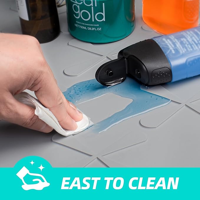 SIKADEER 37" x 19" Under Sink Mat Waterproof, Silicone Mat Kitchen Drawer Shelf - Image 5