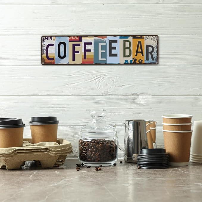 Coffee Bar Sign for Coffee Bar Decor, Retro Tin Metal Sign, Rustic Farmhouse - Image 4