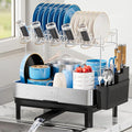 Ewaiira Dish Drying Rack, 2 Tier Large Dish Rack, Stainless Steel Dish Drainer by EwaiiraHomeStorageOrganizer