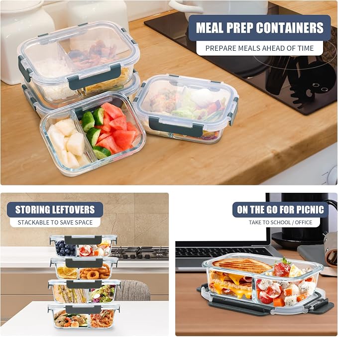 GULFLIN 2 & 3 Compartment Meal Prep Containers - Image 4