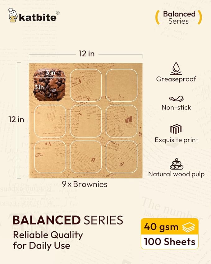 Katbite 100Pcs 12 In Food Wrapping Paper, New Pattern Heavy duty Deli Paper - Image 2