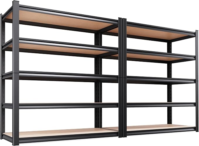 Set of 2 46" W Garage Shelving-2050 lbs 5 Tier Storage Shelves, Adjustable by Unknown