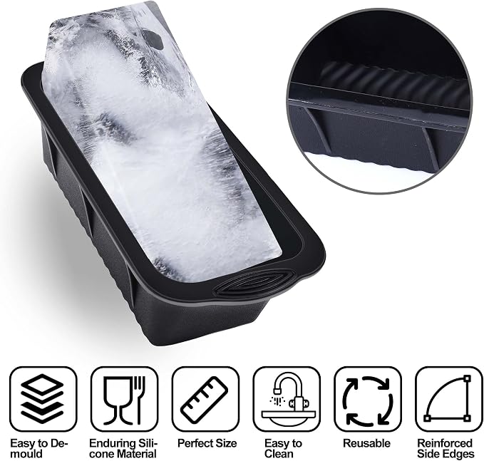 XANGNIER Extra Large Ice Block Mold, 4 Pack 9.4lbs Ice Cubes - Image 7