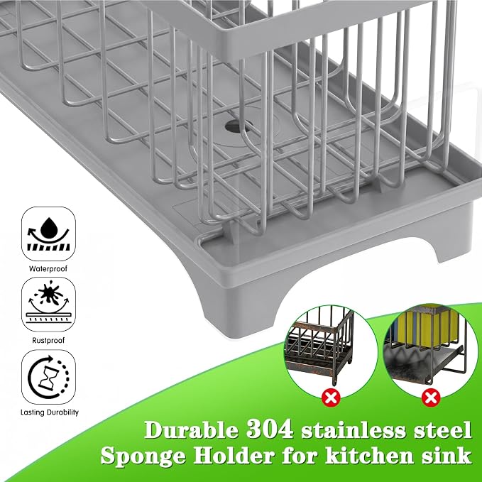 VOOWO Sponge Holder for Kitchen Sink, Compact Sink Caddy - Image 3