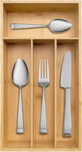 guiogc Bamboo Silverware Organizer, Kitchen Drawer Organizer by guiogc