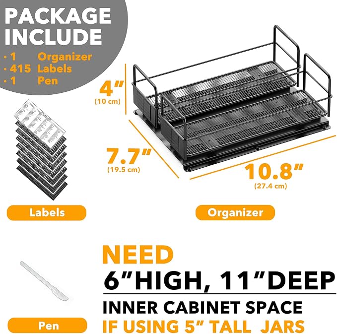 SpaceAid Pull Out Spice Rack Organizer - Image 6