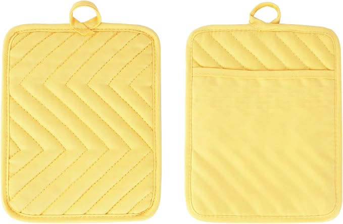 Anyi Pot Holders and Oven Mitts 7" X 9" Heat Resistant Cotton Pocket Pot Holder - Image 2