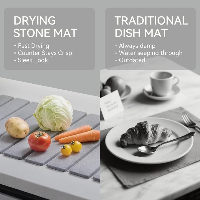 Stone Drying Mat for Kitchen Counter, Drying Matt Kitchen Counter, Quick Dry - Image 6