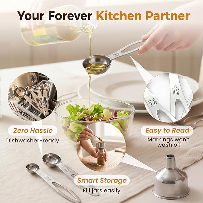 13PCS Stainless Steel Measuring Cups and Spoons Set - Image 4