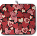 Valentine Dish Drying Mat for Kitchen Counter Red Black Love Heart Drying Pad by Kwlegh