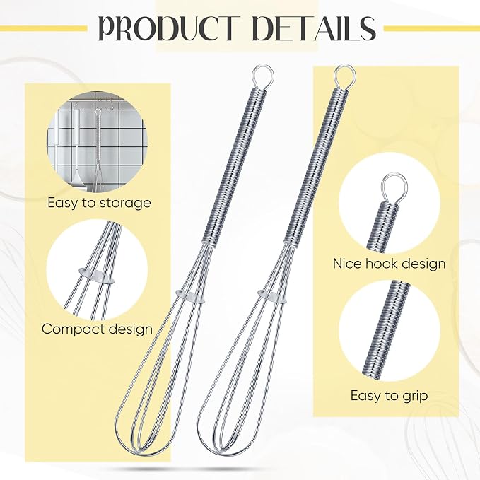 Baderke 10 Pcs Mini Whisk Bulk Small Whisks - Image 2