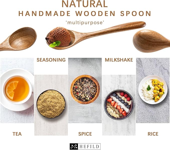 2 PCS Wooden Spoons for Honey, 6.7 inch Small Wooden Spoons - Image 5