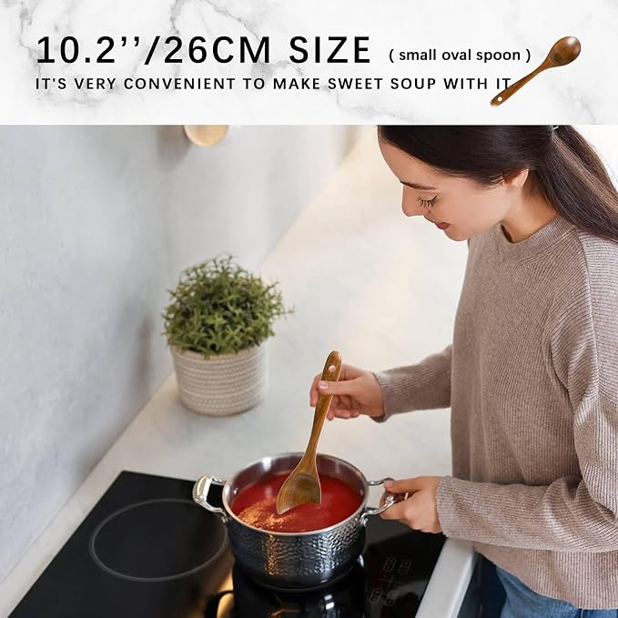 Wooden Spoons for Cooking, Nonstick Cooking Utensil Set - Image 3