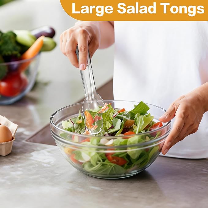 Mwellewm 24 Pc Plastic Tongs for Serving 9 Inch Bulk Reusable or Disposable - Image 5