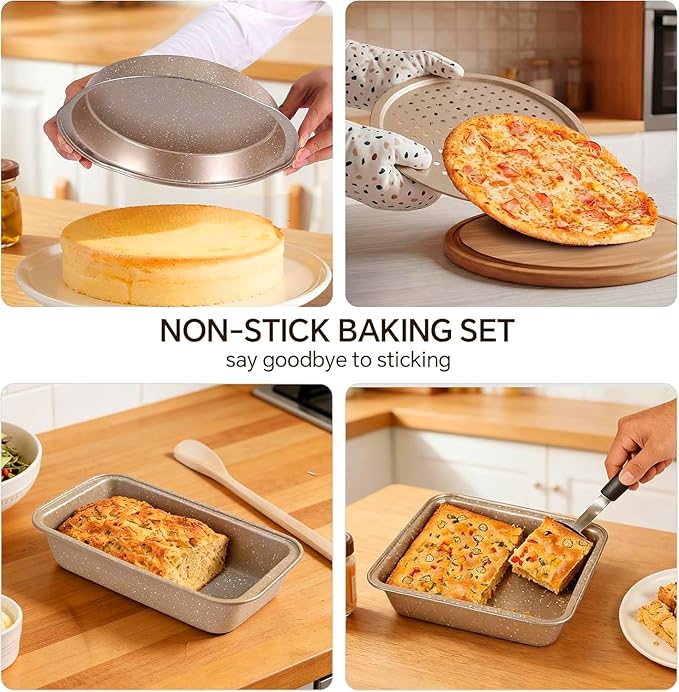 11 Piece Baking Set | Nonstick & Non Toxic Bakeware Sets Baking Pans Set | - Image 5