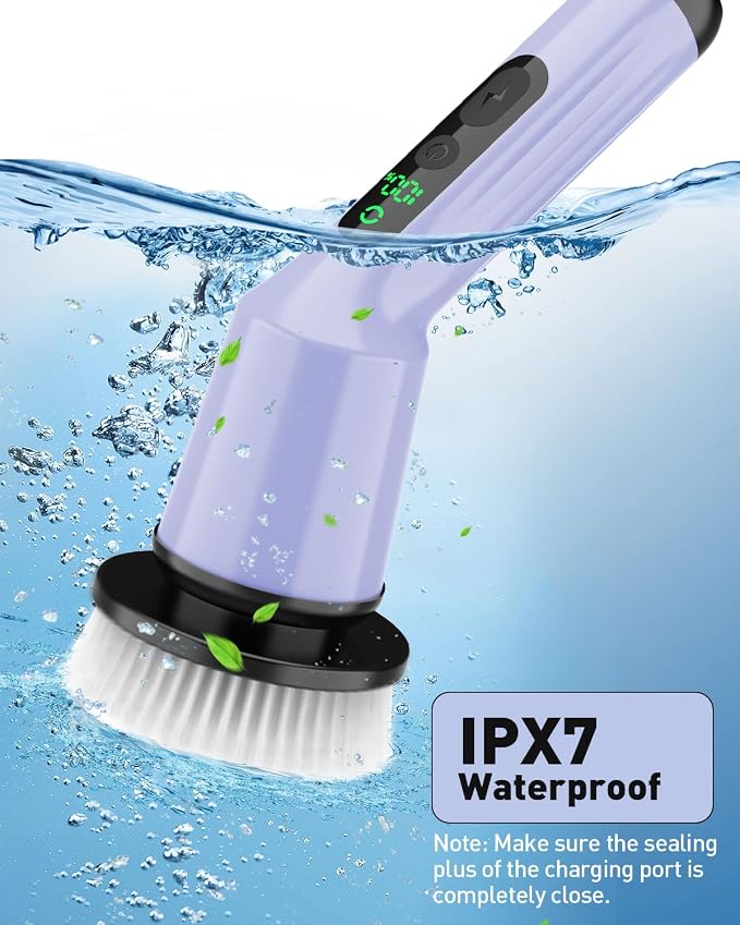 Electric Spin Scrubber for Cleaning Bathroom, Shower Scrubber Rotary Floor - Image 6