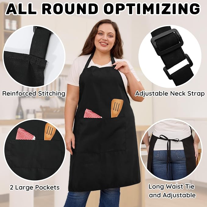 2 Pcs Plus Size Chef Apron, Unisex Professional Apron - Image 5