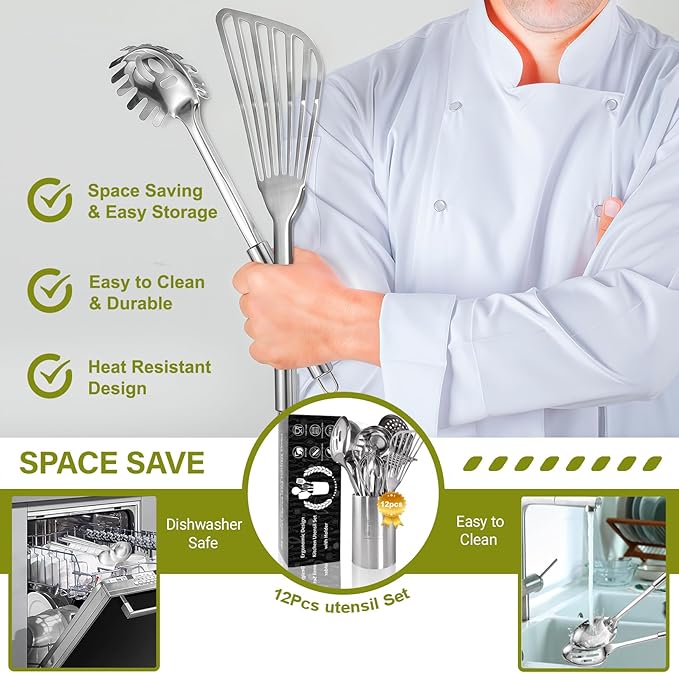 Stainless Steel Kitchen Utensils Set - Image 2
