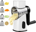 Rotary Cheese Graters with 4 Blades, Hand Crank Cheese Grater with Waffle Slicer by Unknown