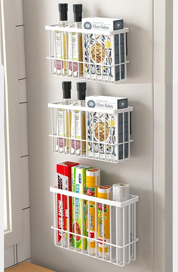 3 Piece Kitchen Cabinet Door Storage Box, Self Adhesive Wall Mounted Storage - Image 3