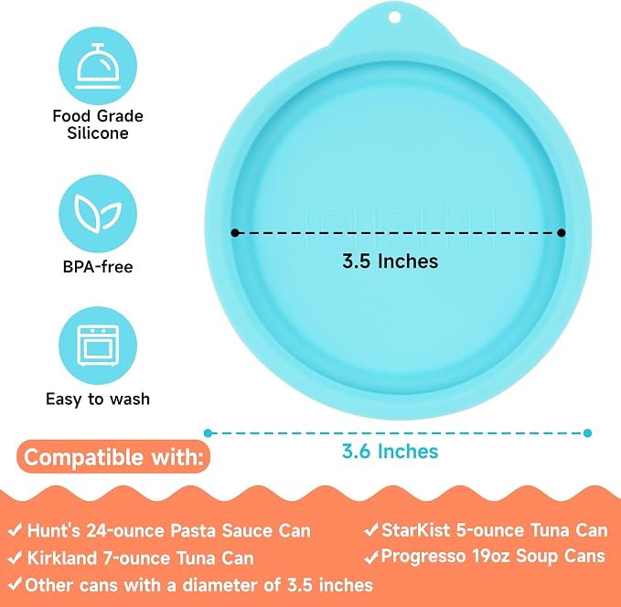 2PCs 3.5-inch Silicone Can Lids - Image 2
